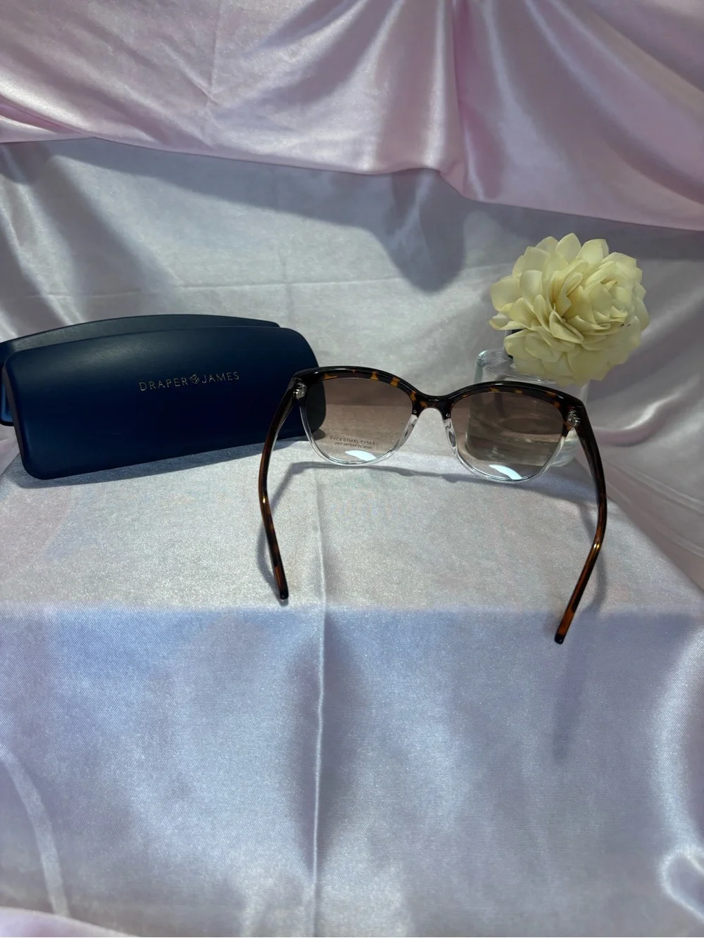 Draper James Tortoiseshell to Clear Gradient Frame Sunglasses